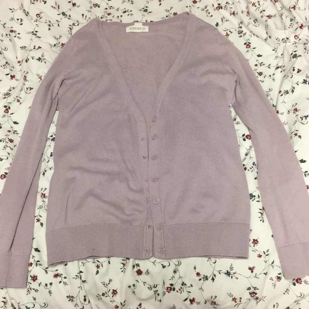 Forever 21 lavender button up cardigan
